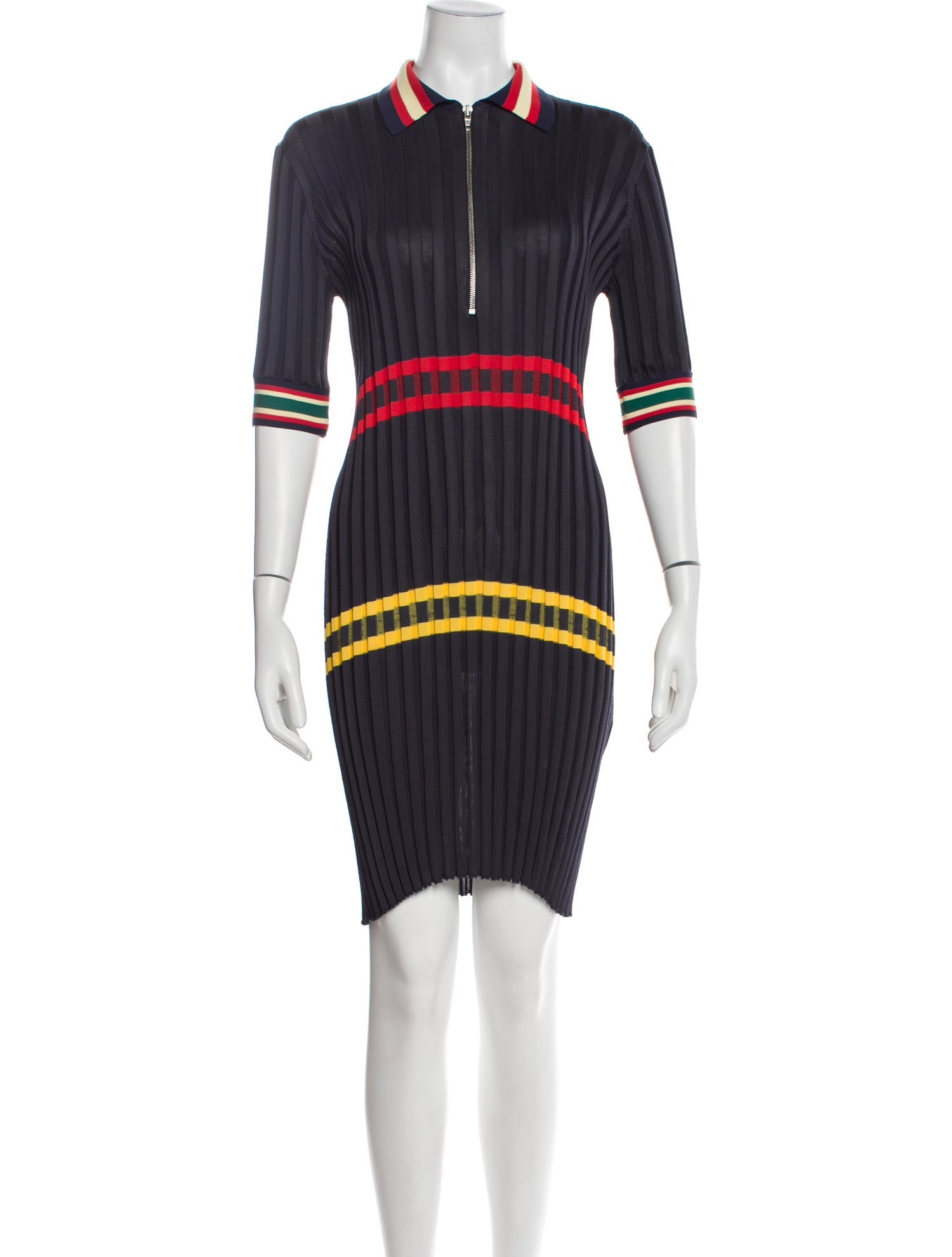 Celine Striped Knee-Length Dress