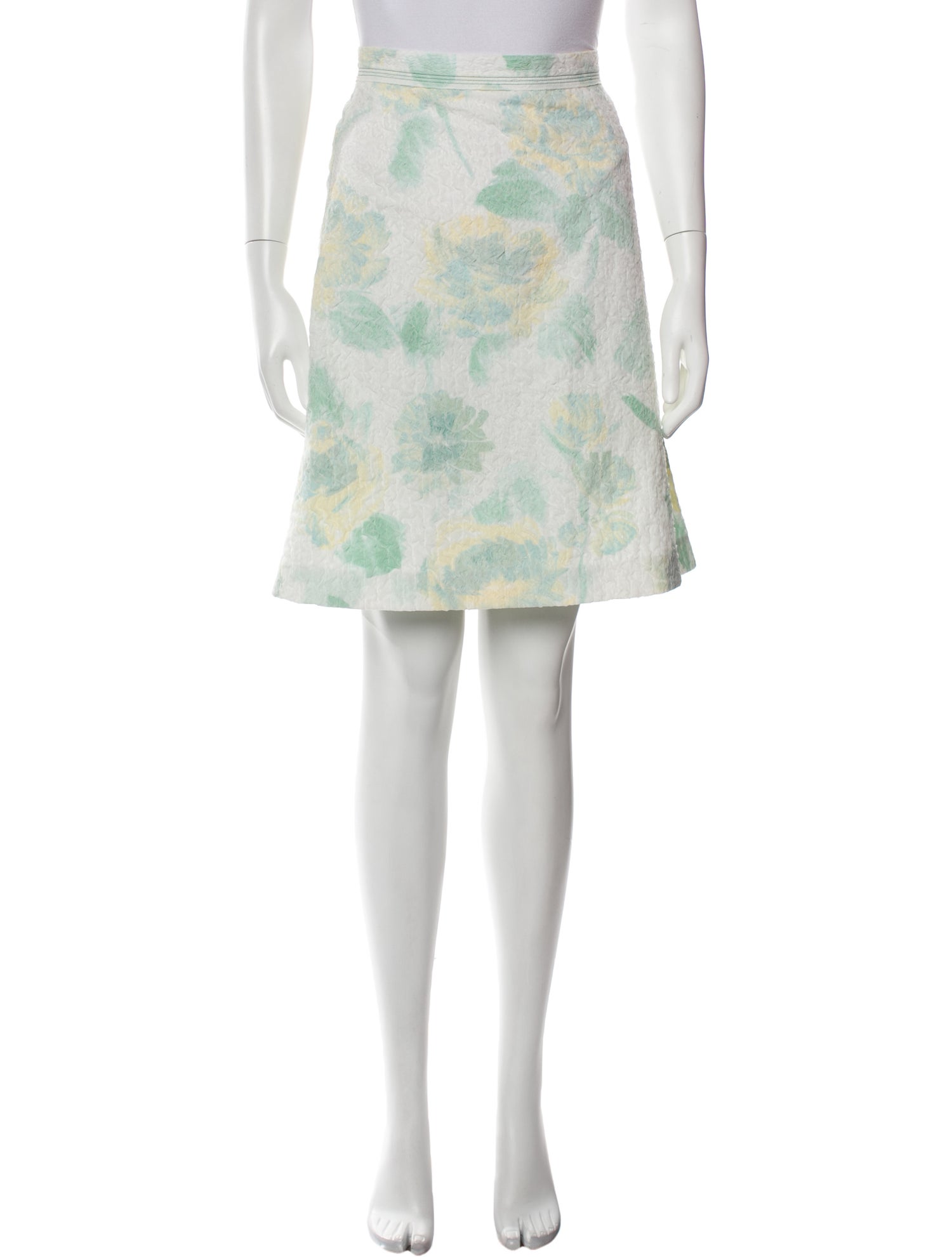 Celine Floral Print Knee-Length Skirt