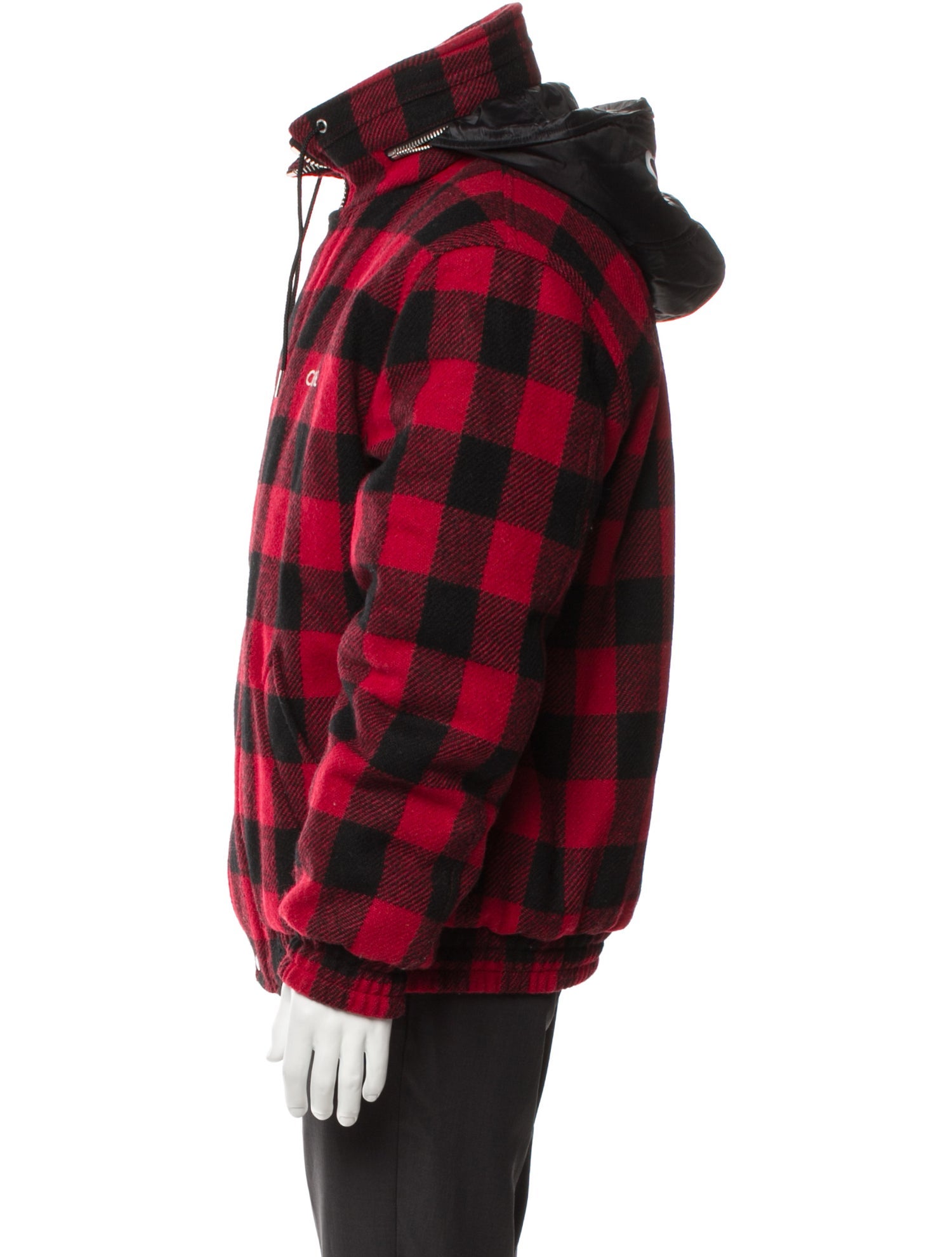 Celine Wool Plaid Print Parka
