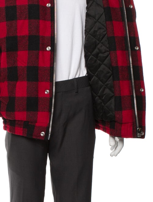 Celine Wool Plaid Print Parka