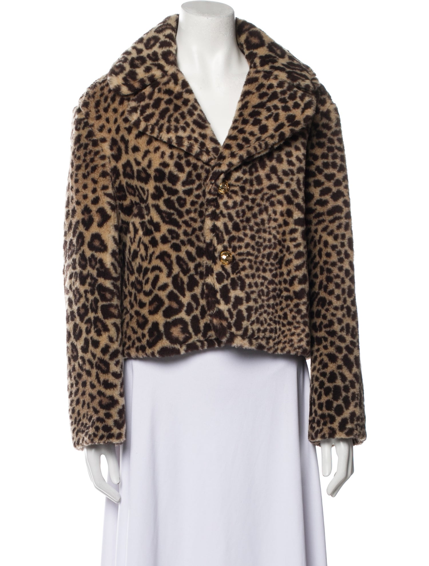 Celine Virgin Wool Animal Print Faux Fur Jacket w/ Tags
