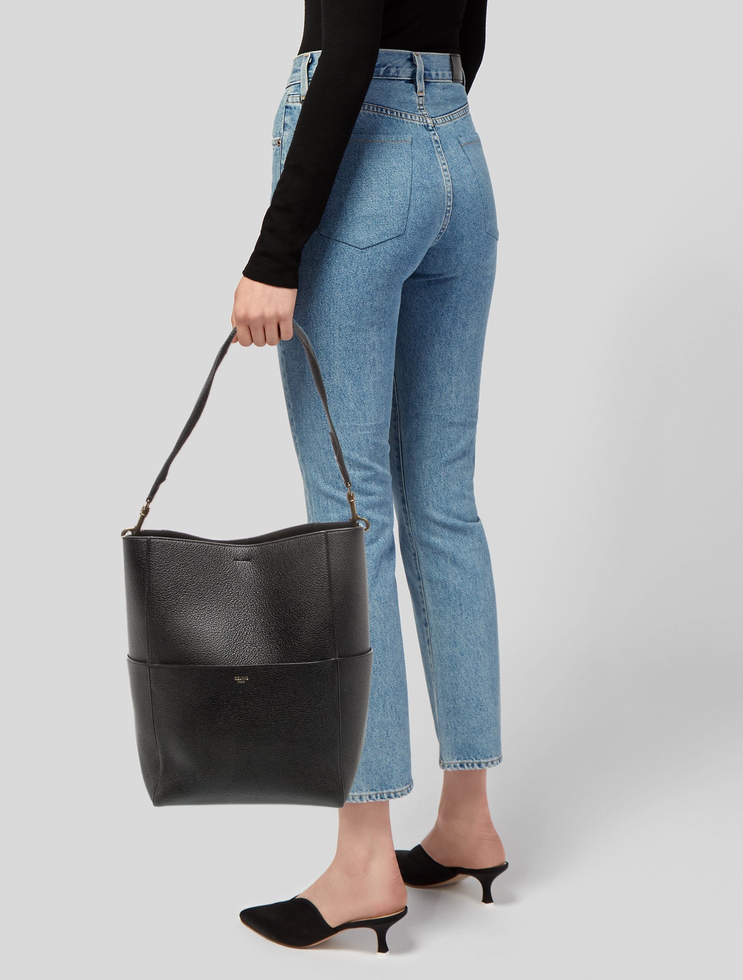 Celine Leather Seau Sangle Medium