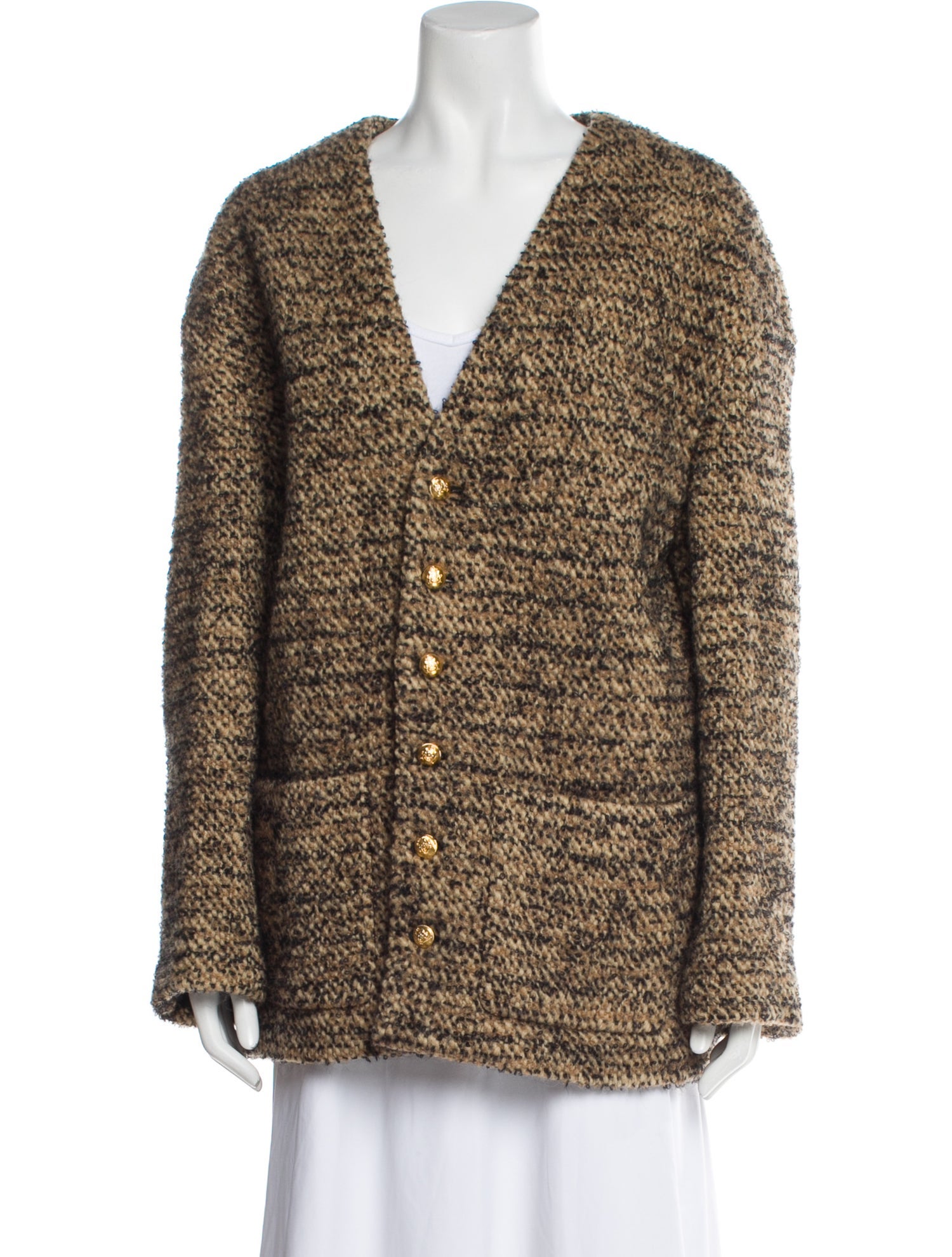 Celine 2022 Oversized Tweed Cardigan Blazer