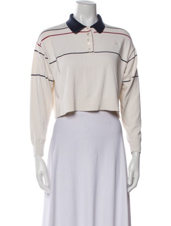 Celine Silk Long Sleeve Crop Top