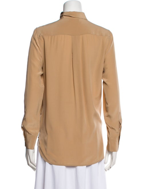 Celine Silk Long Sleeve Button-Up Top