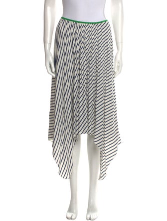 Celine Stripe Pleated Midi Length Skirt