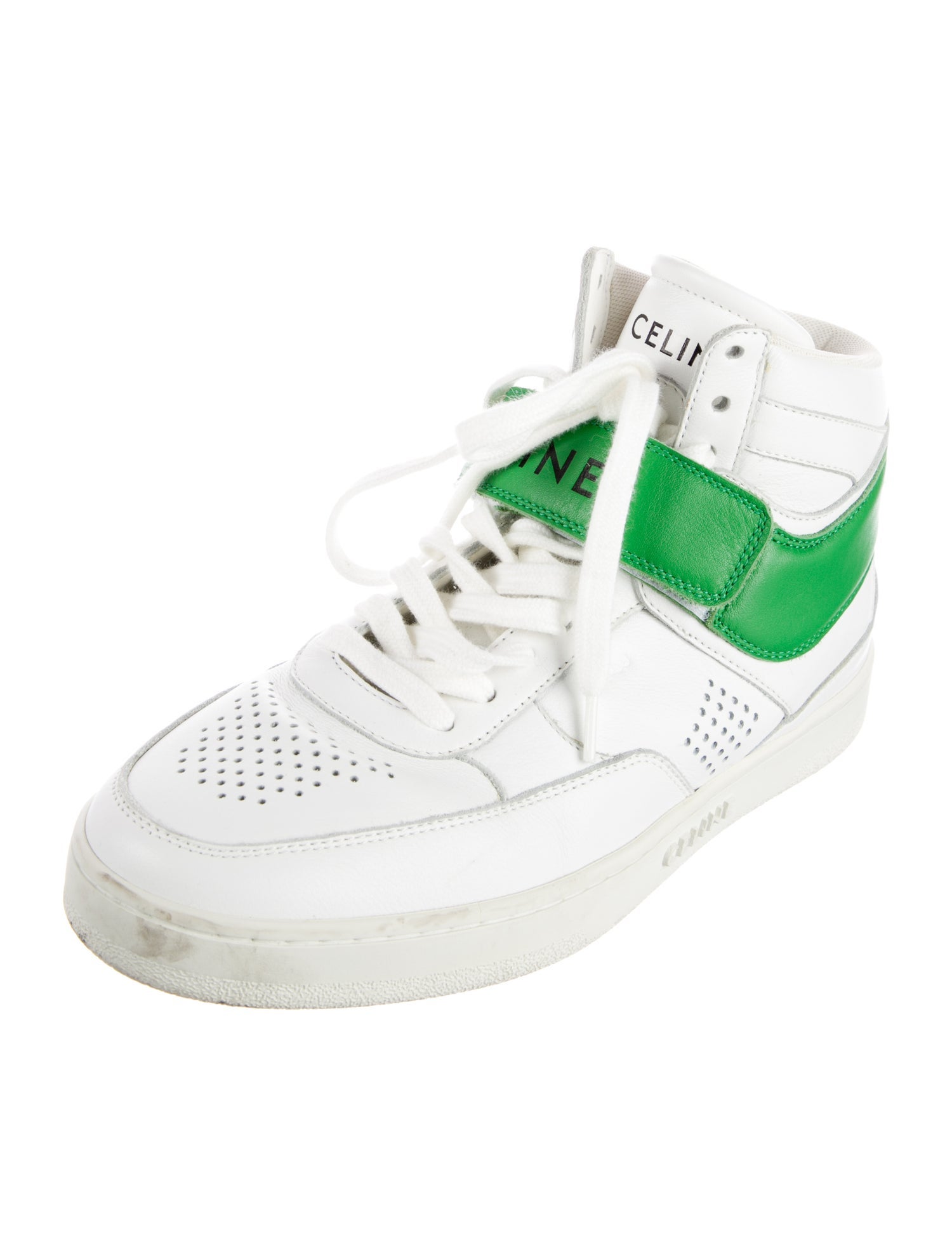 Celine Leather Lasercut Accents Sneakers