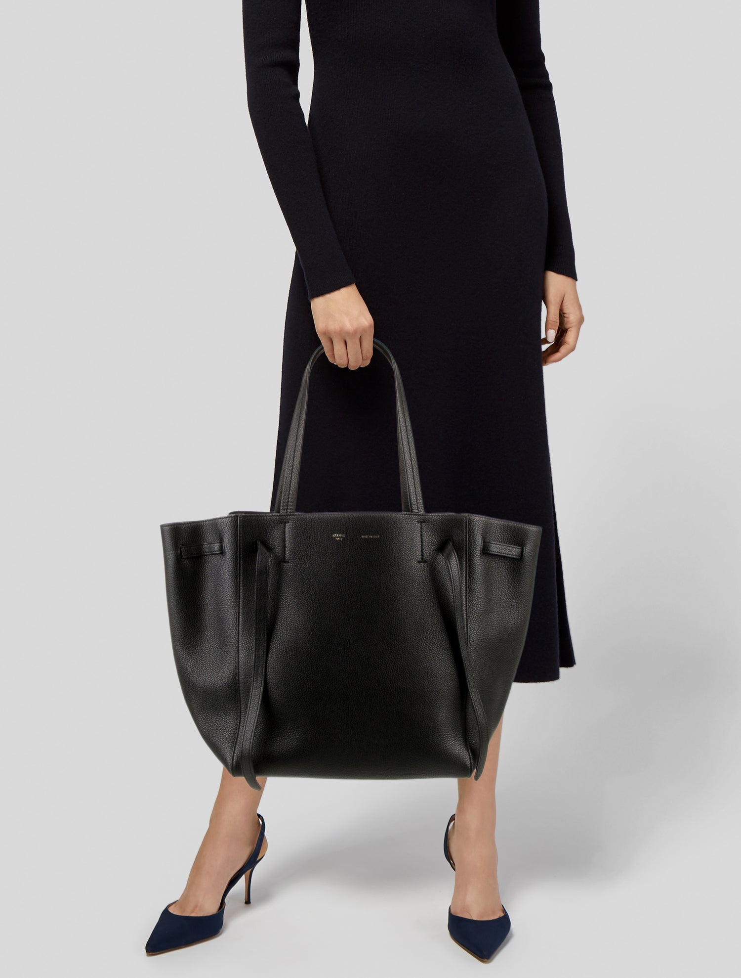 Celine Leather Cabas Phantom w/Belt Small