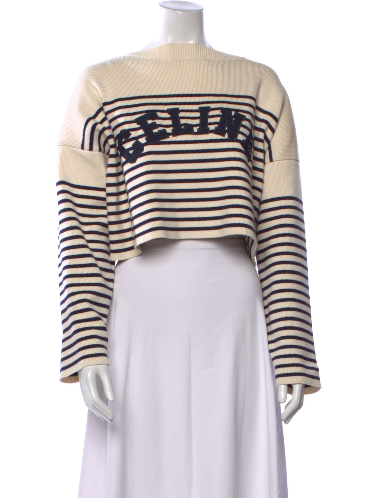 Celine Striped Bateau Neckline Sweater