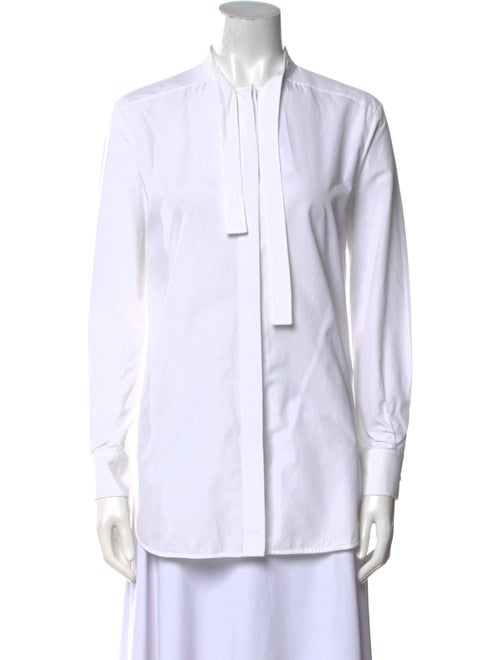 Celine Mock Neck Long Sleeve Button-Up Top