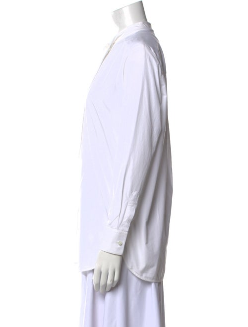 Celine Mock Neck Long Sleeve Button-Up Top