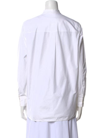 Celine Mock Neck Long Sleeve Button-Up Top