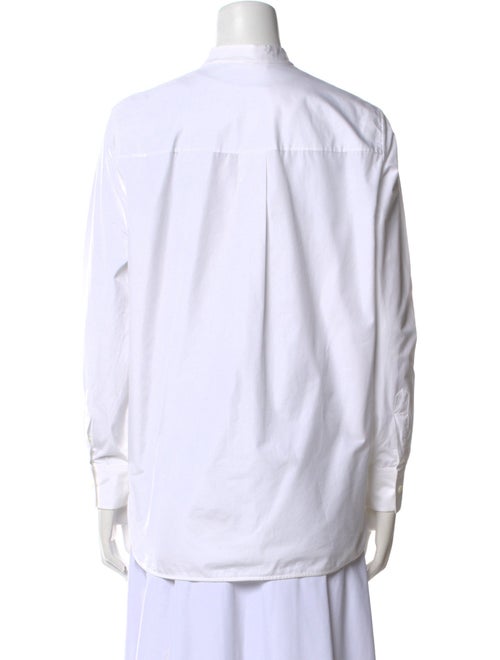 Celine Mock Neck Long Sleeve Button-Up Top