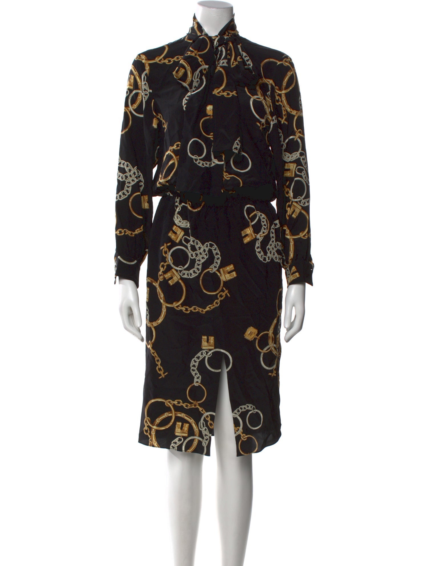 Celine Silk Knee-Length Dress