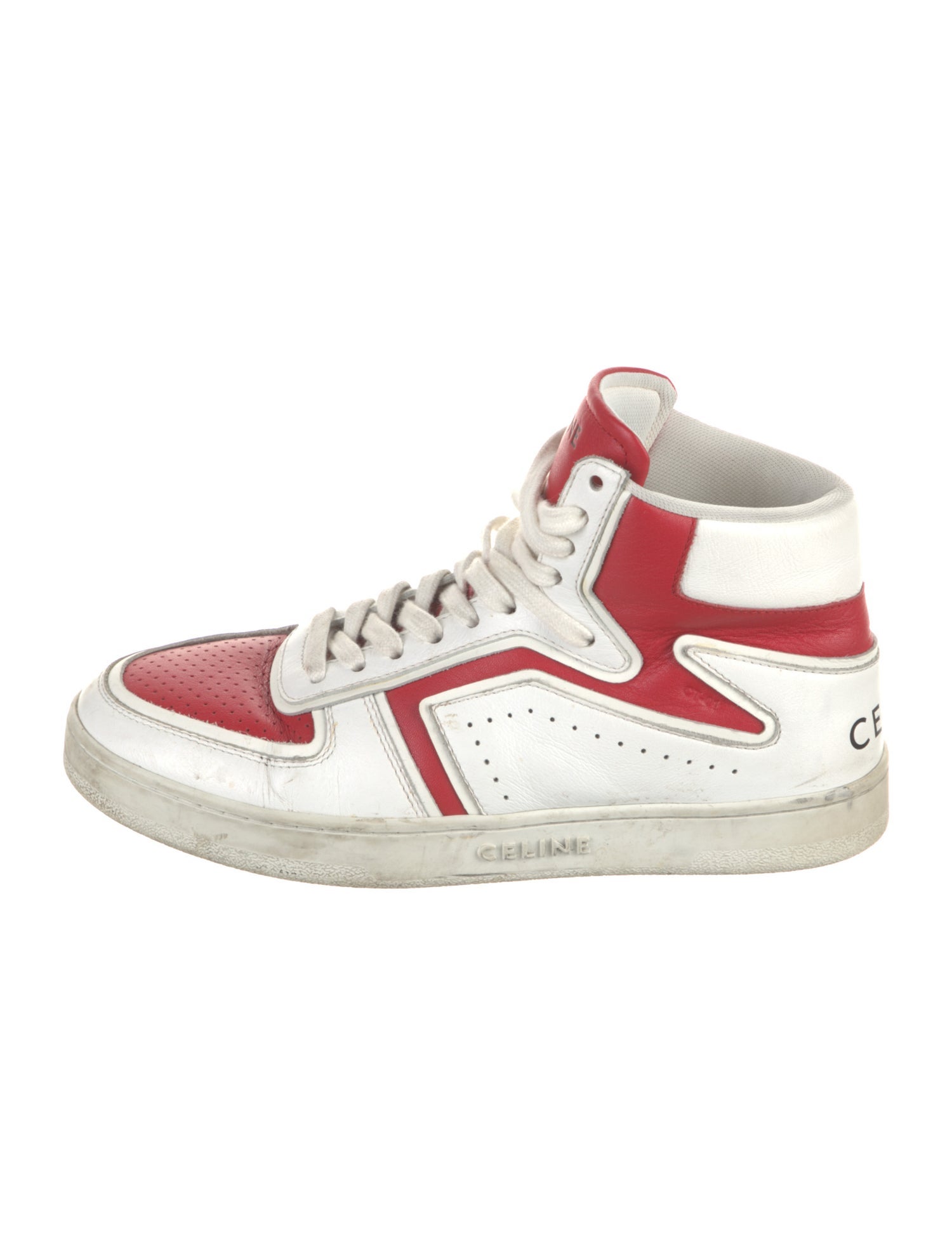 Celine Leather Colorblock Pattern Sneakers