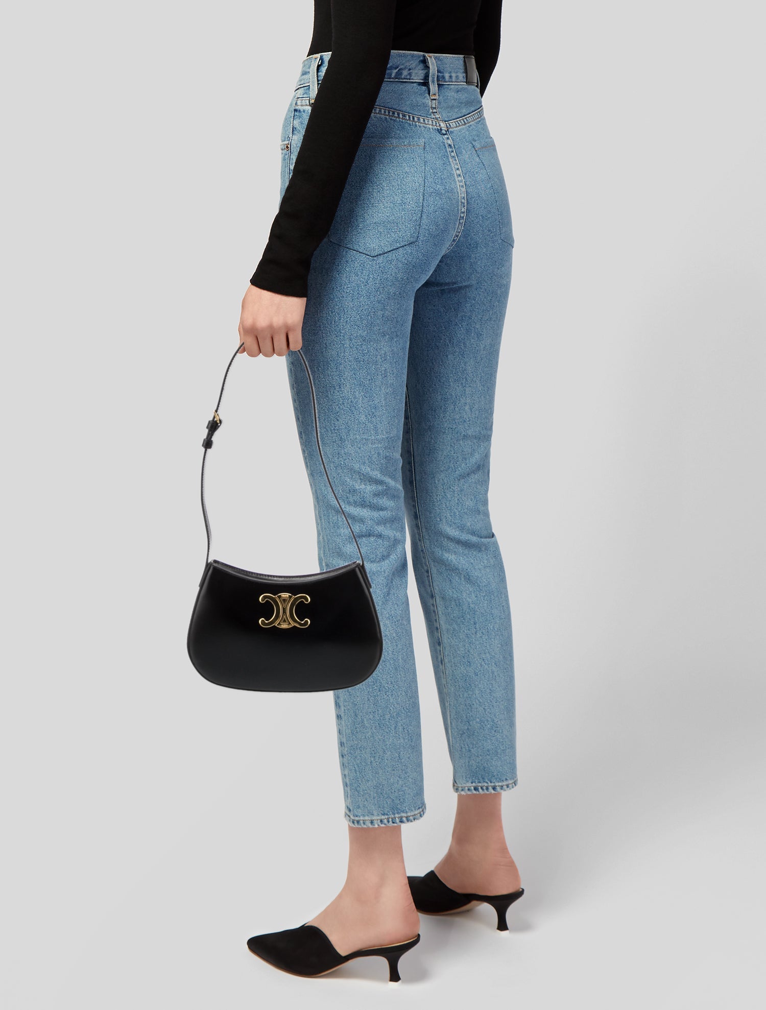 Celine Triomphe Pre-Owned 2024 Medium Shiny Calfskin Tilly shoulder bag