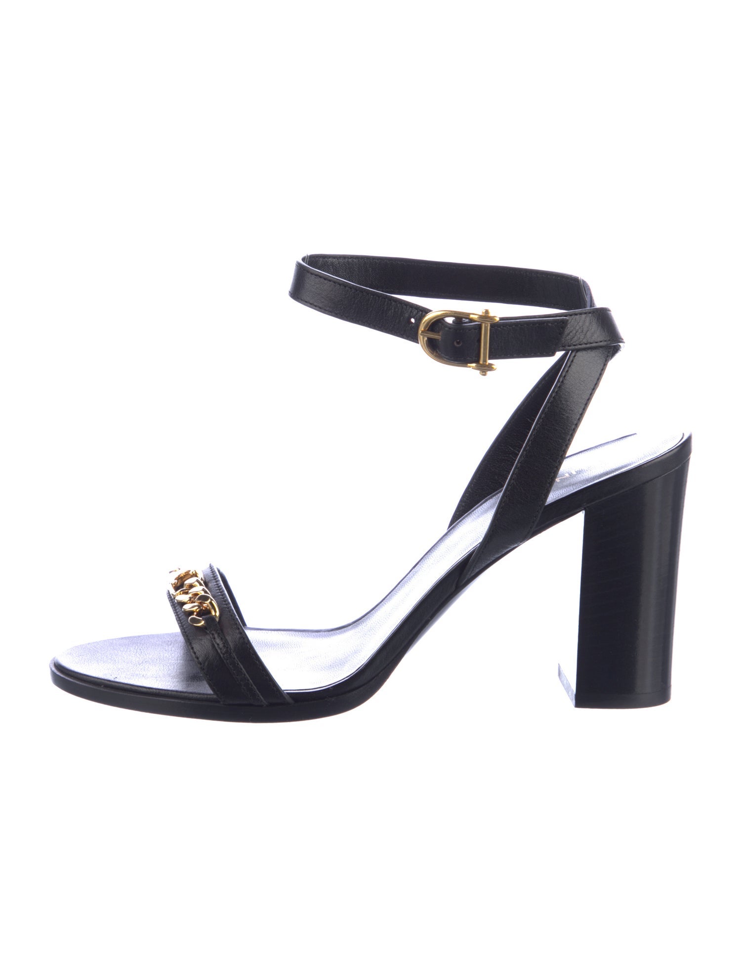 Celine Chain-Link Accent Leather Sandals