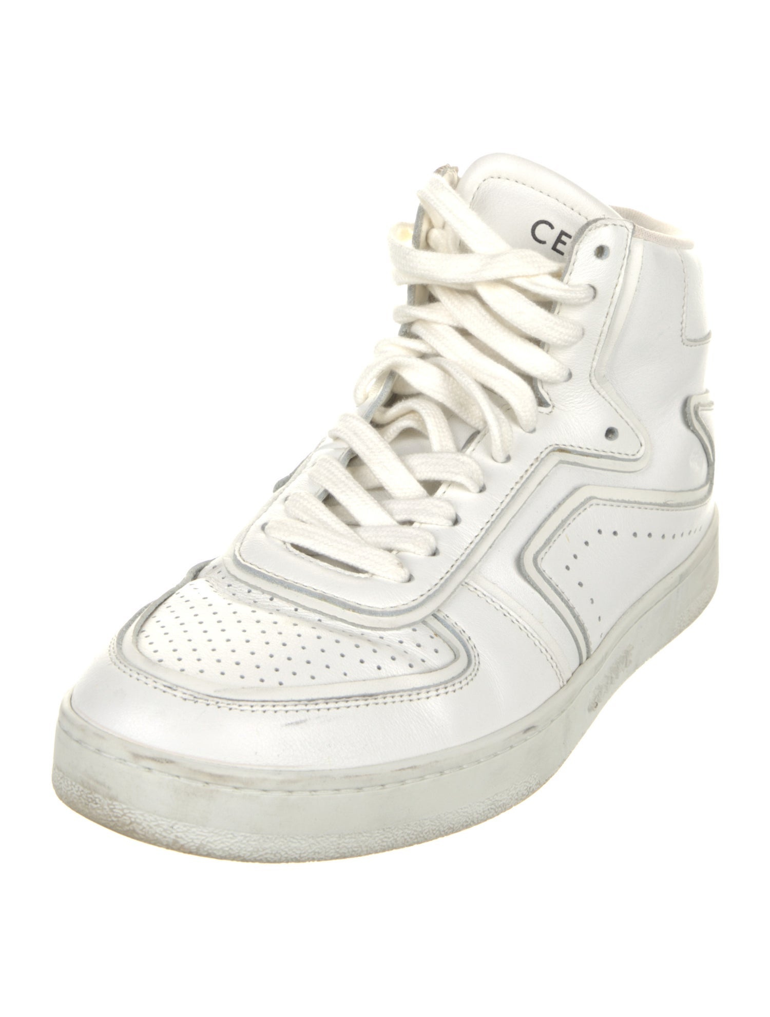 Celine Leather Lasercut Accents Sneakers