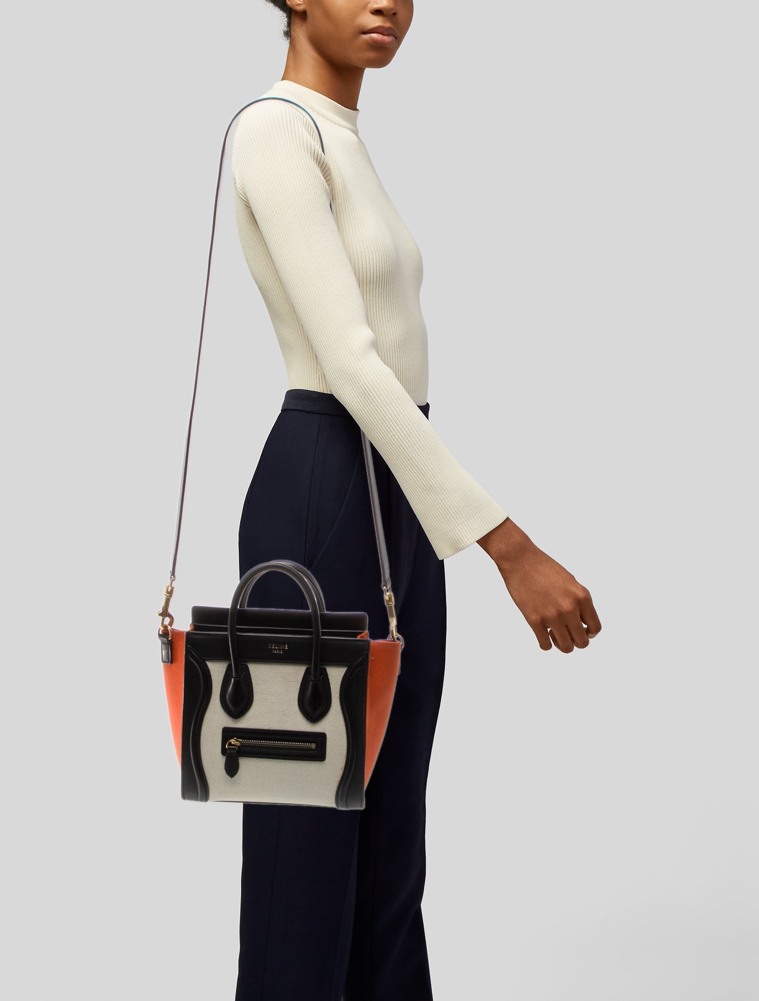 Celine Leather Luggage Nano