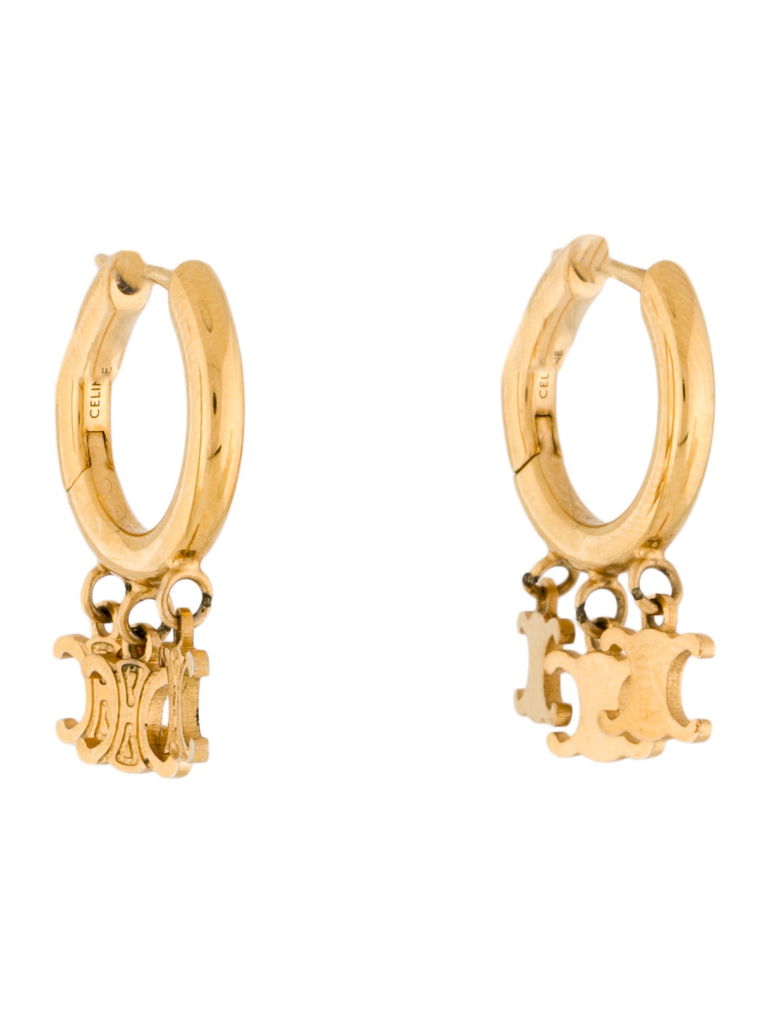 Celine Triomphe Dangle Drop Earrings