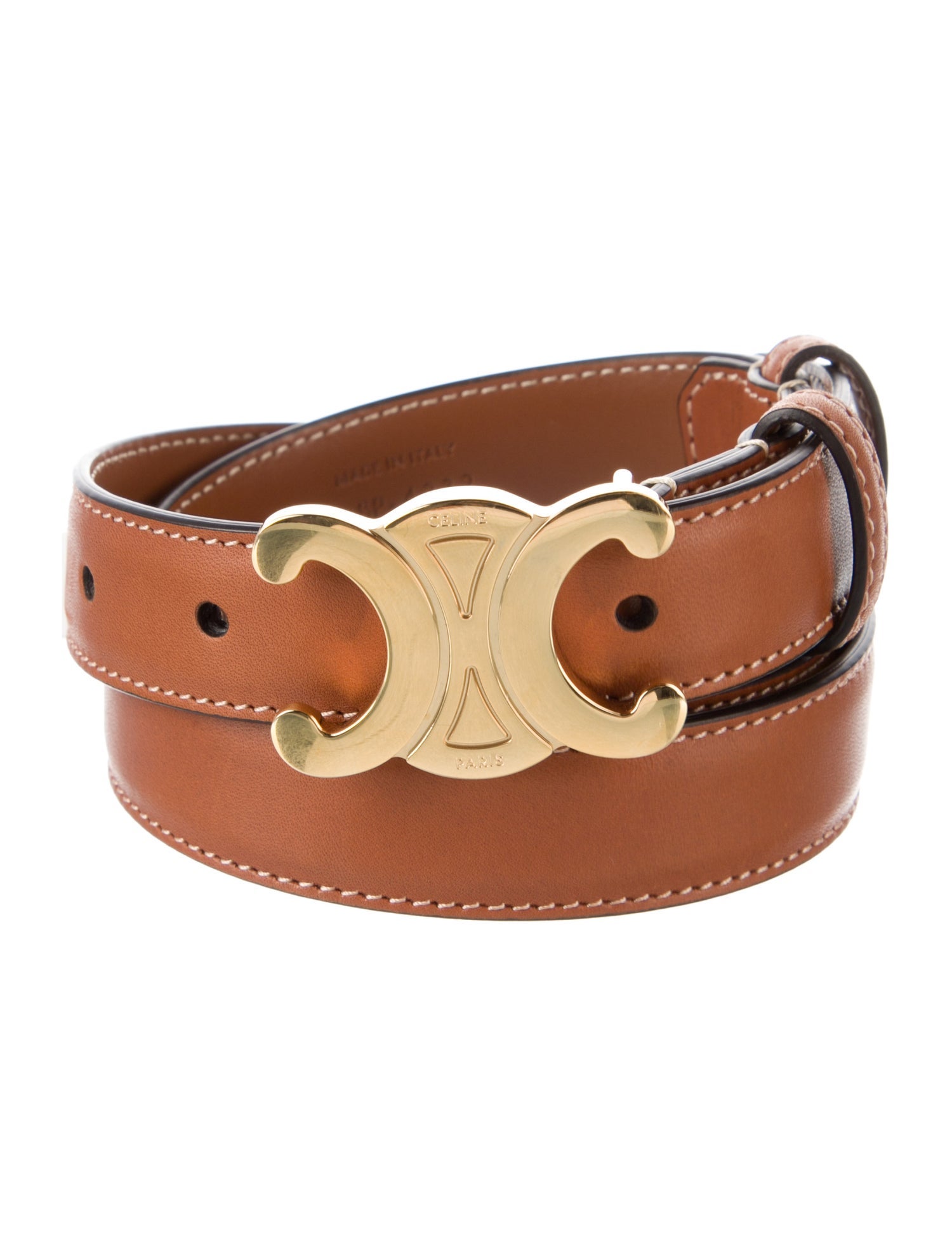 Celine Skinny Leather Belt