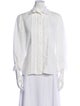 Celine Linen Three-Quarter Sleeve Button-Up Top