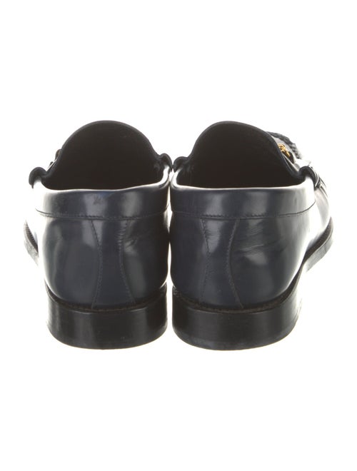 Celine Leather Fringe Trim Accent Loafers
