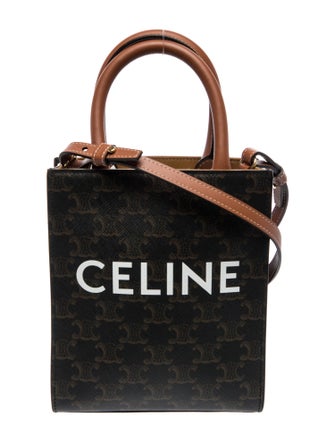 Celine Triomphe Canvas Calfskin Mini Top Handle Bag 2022