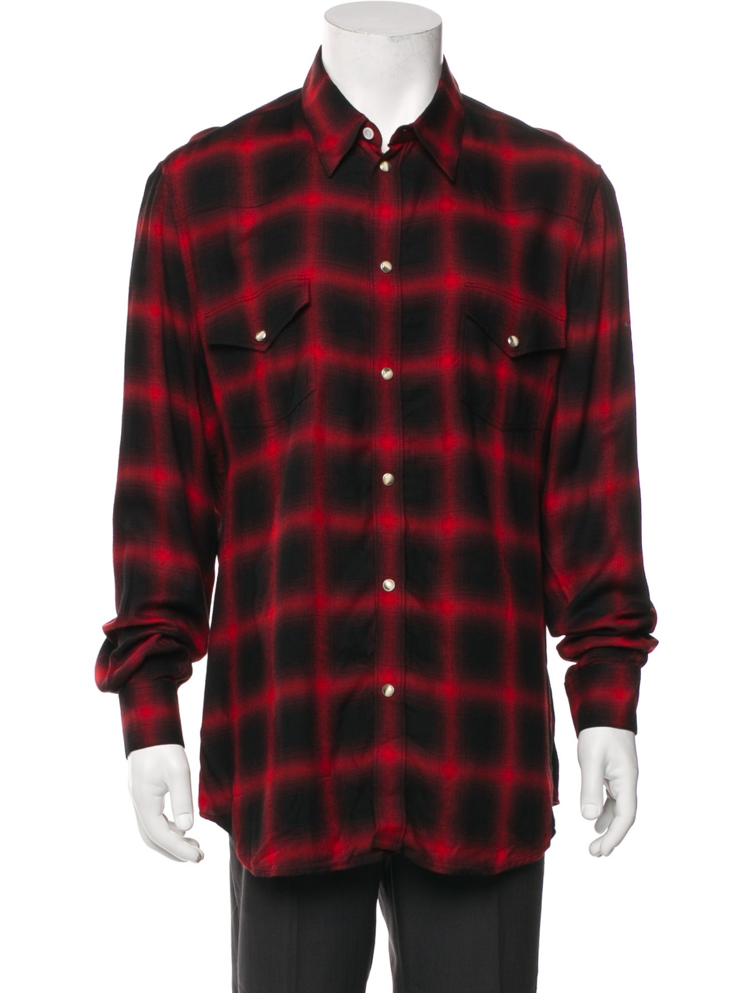 Celine Plaid Print Long Sleeve Western Shirt