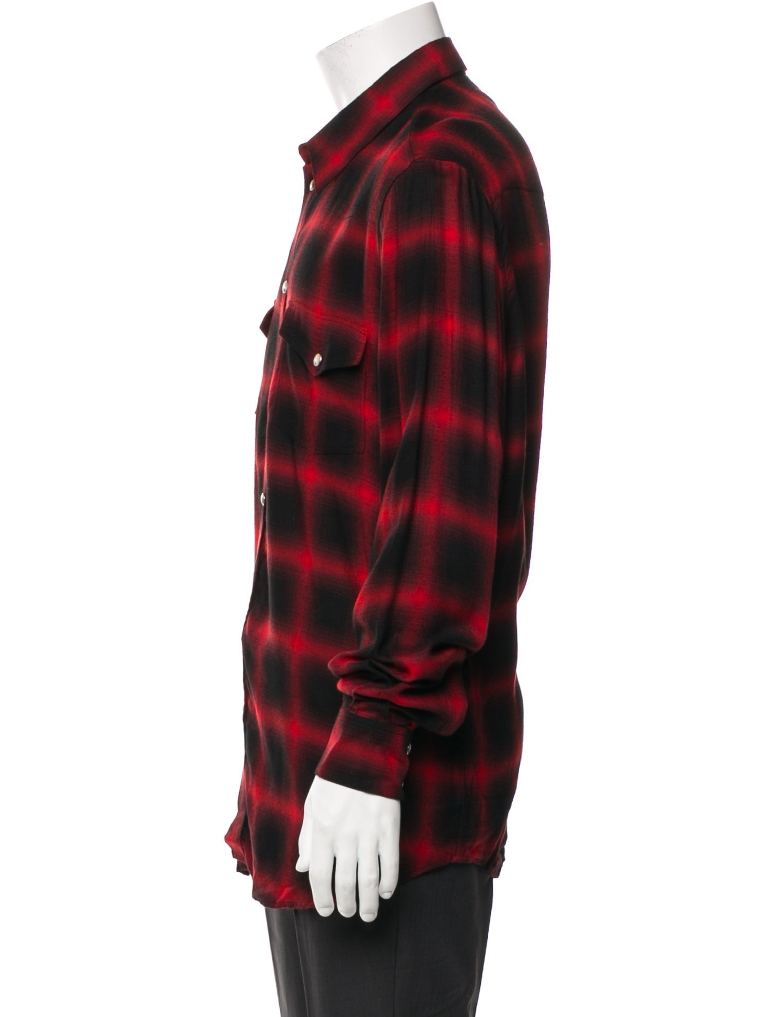 Celine Plaid Print Long Sleeve Western Shirt