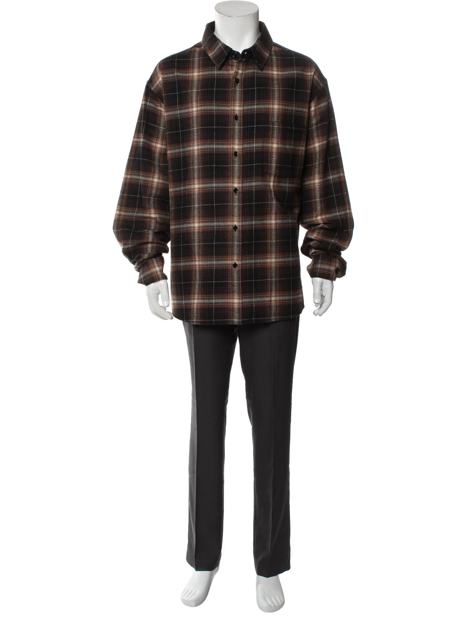 Celine Flannel Plaid Print Shirt