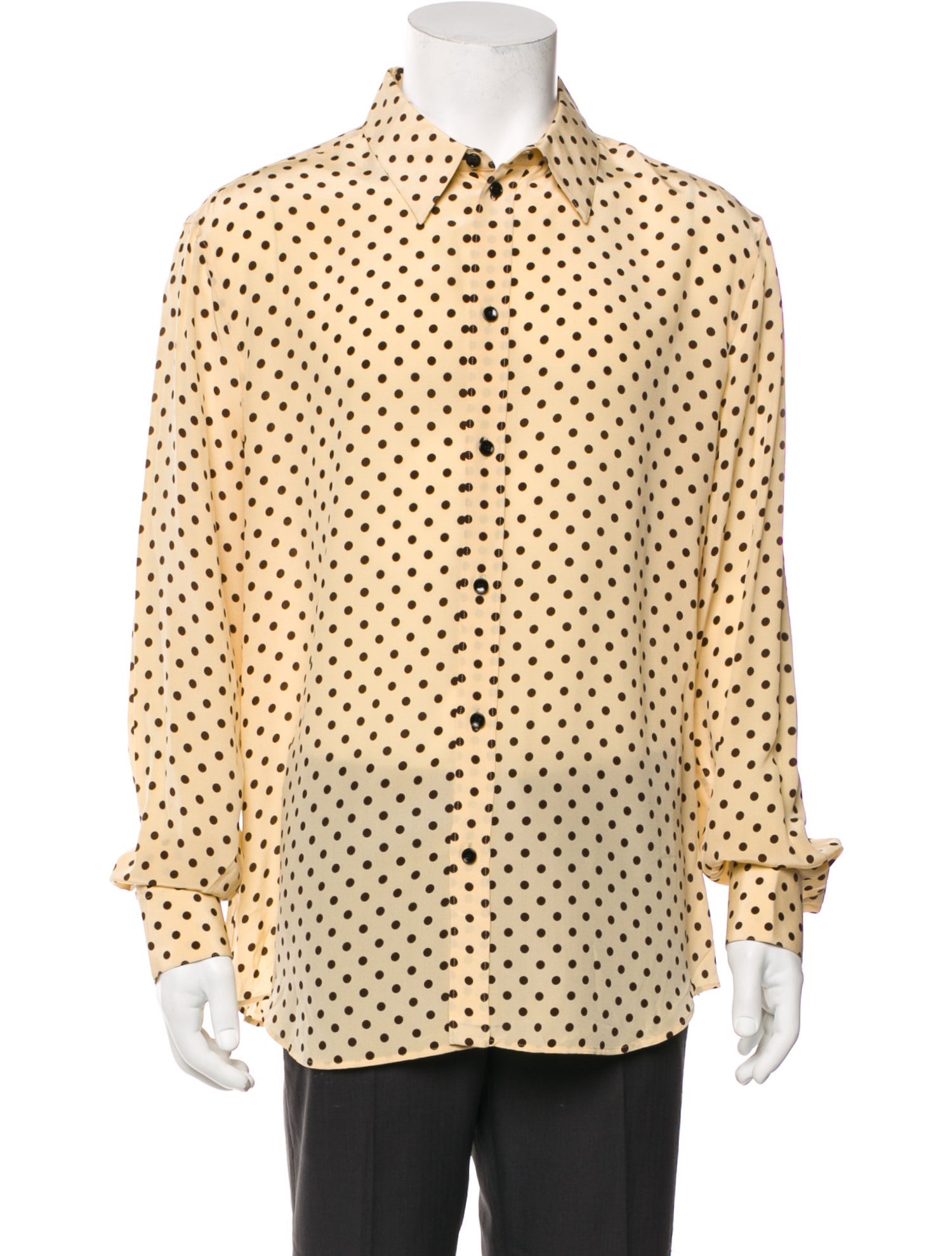 Celine Silk Polka Dot Print Shirt