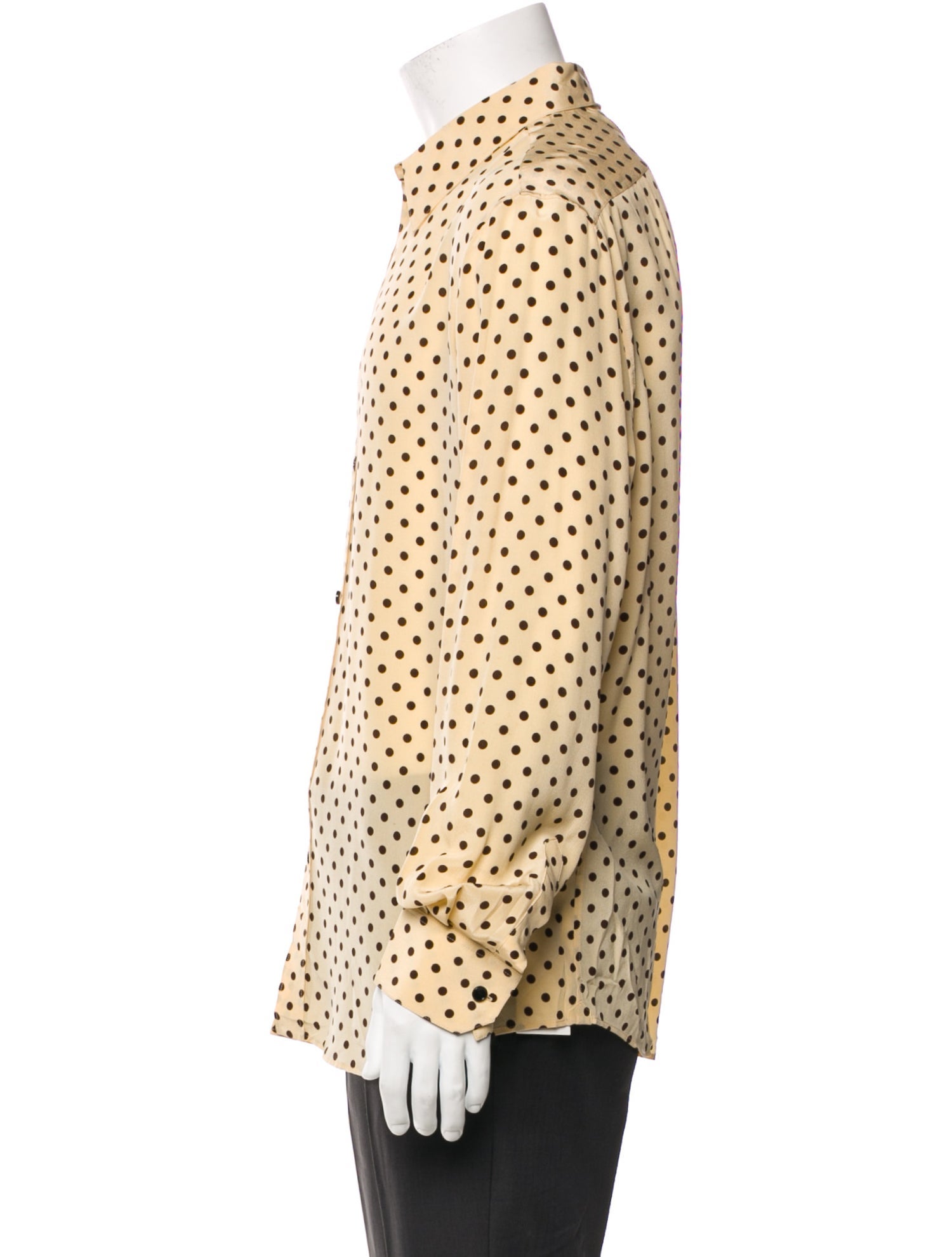 Celine Silk Polka Dot Print Shirt