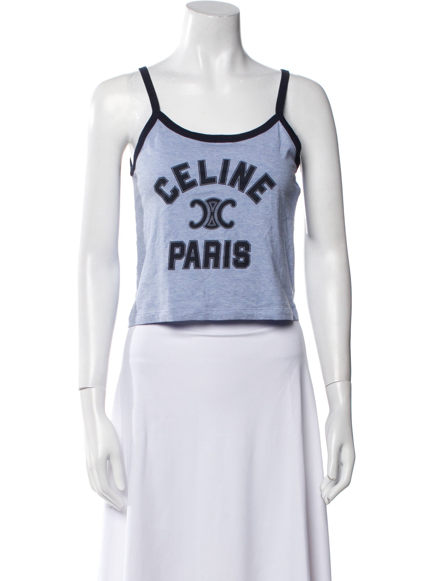 Celine Graphic Print Scoop Neck Top