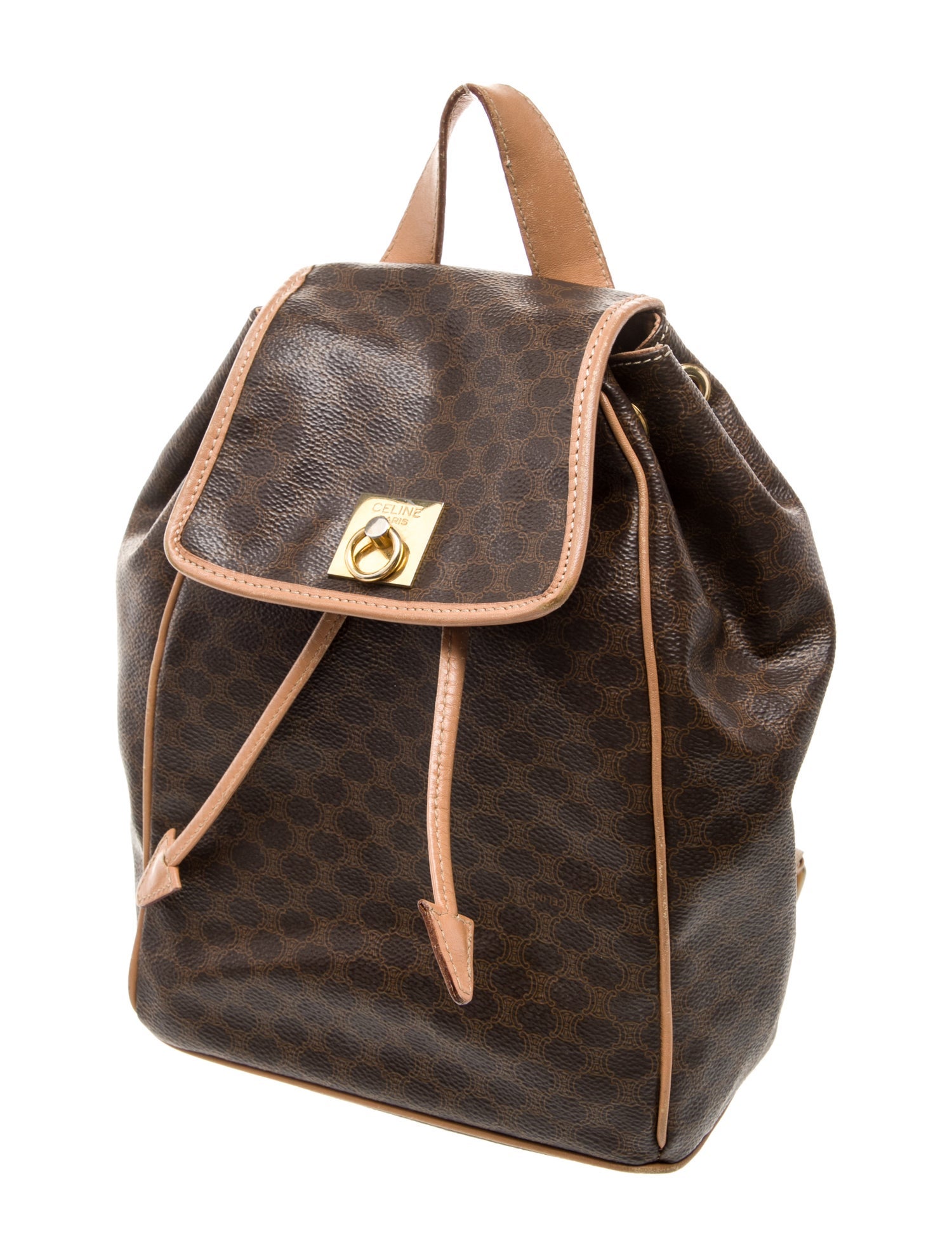 Celine Leather Macadam Backpack Vintage