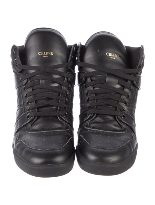 Celine Leather Raw-Edge Trim Sneakers