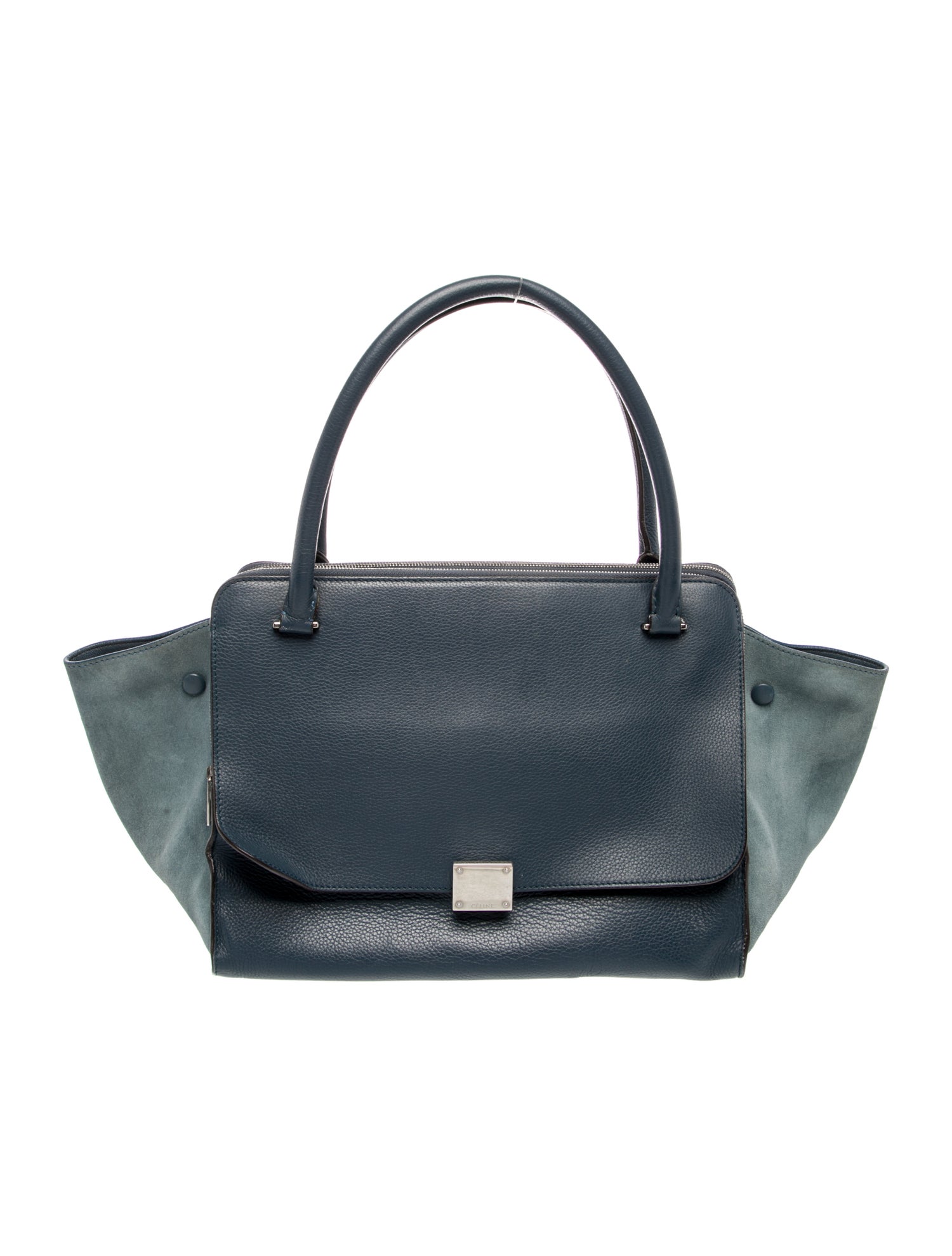 Celine Leather Double Zipper Trapeze