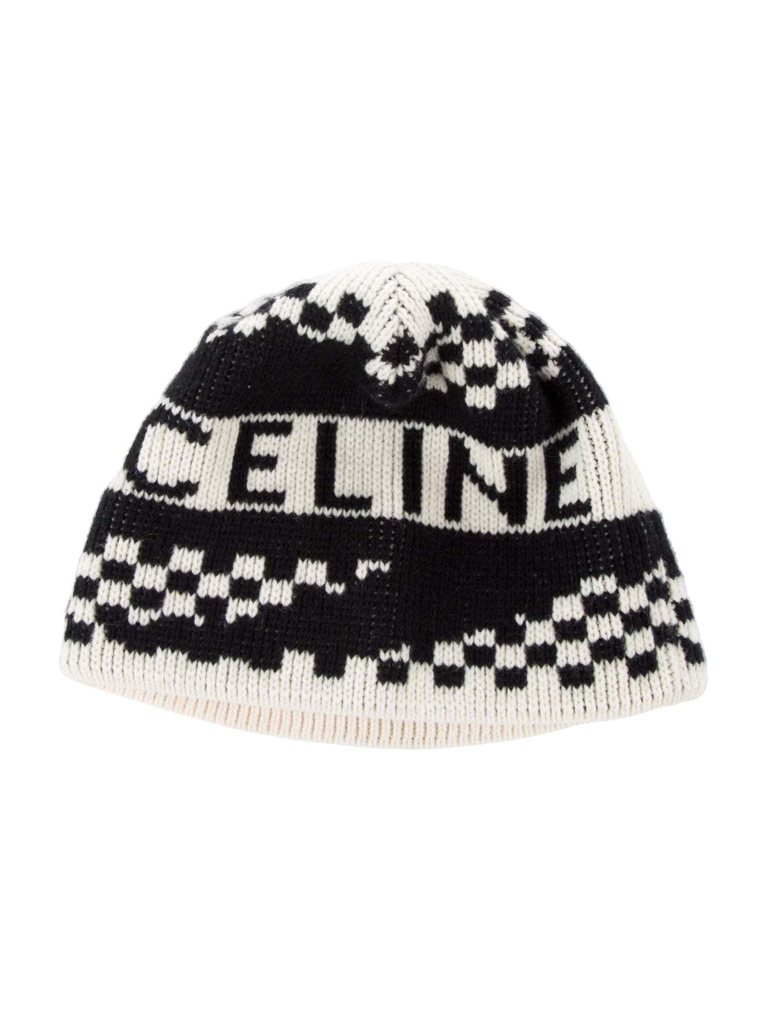Celine Wool Knit Logo Beanie