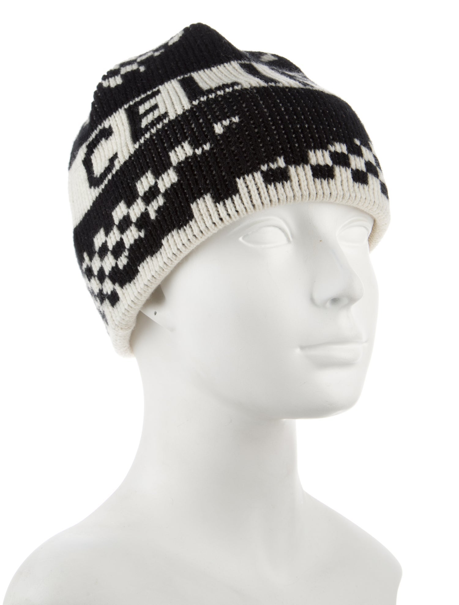 Celine Wool Knit Logo Beanie