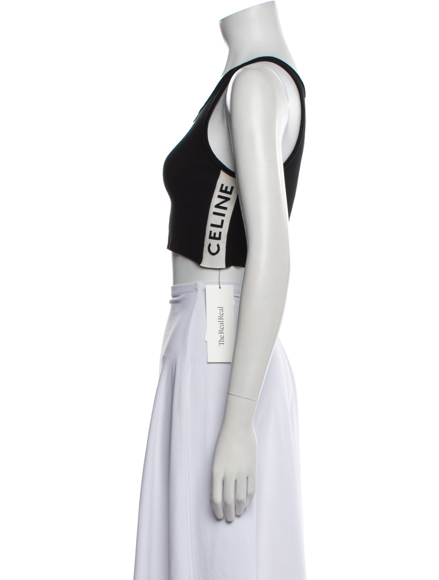 Celine Scoop Neck Sleeveless Crop Top