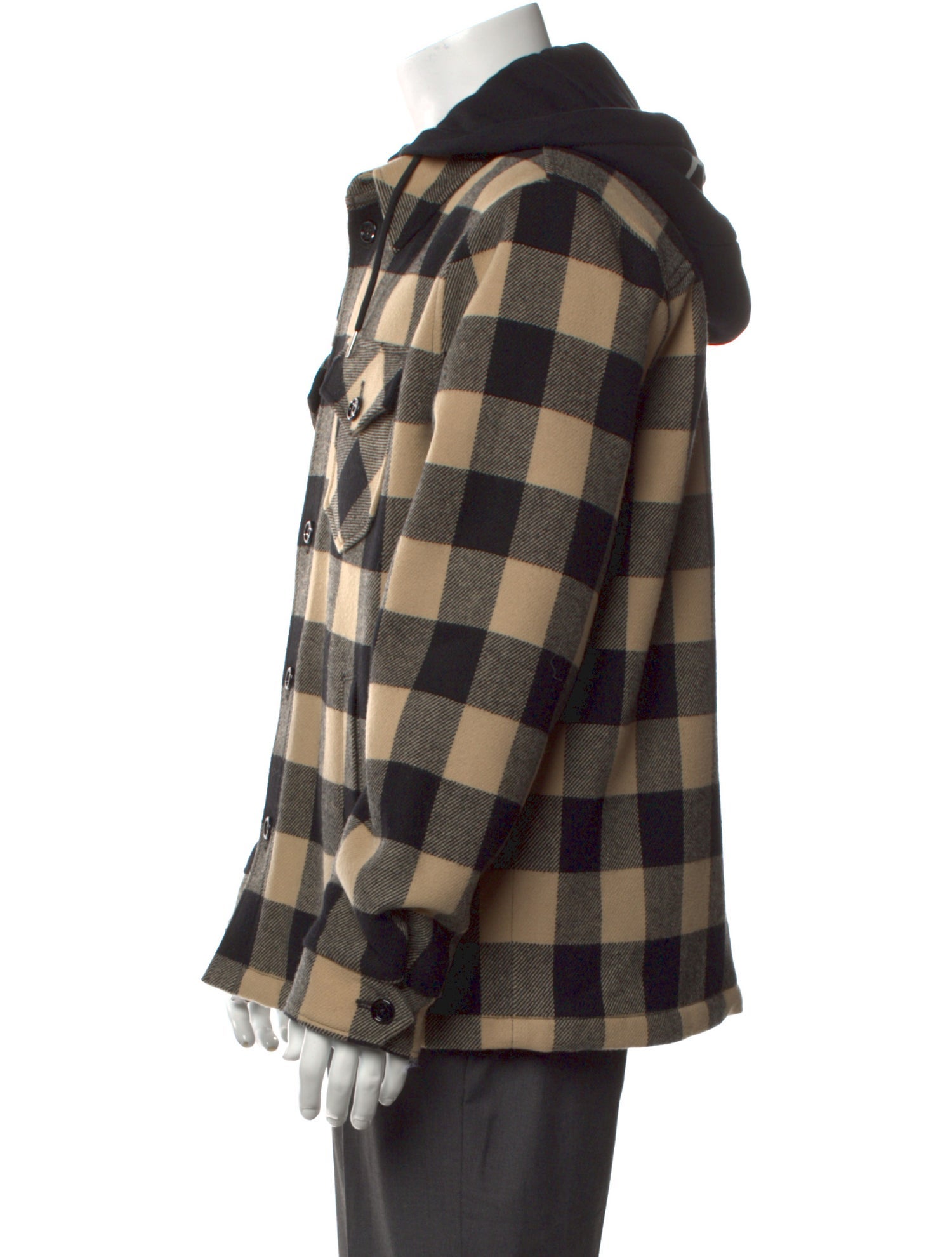 Celine Wool Plaid Print Hoodie w/ Tags