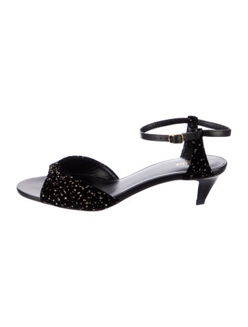 Celine Pumps Velvet Polka Dot Print D'Orsay IT 36 | 6