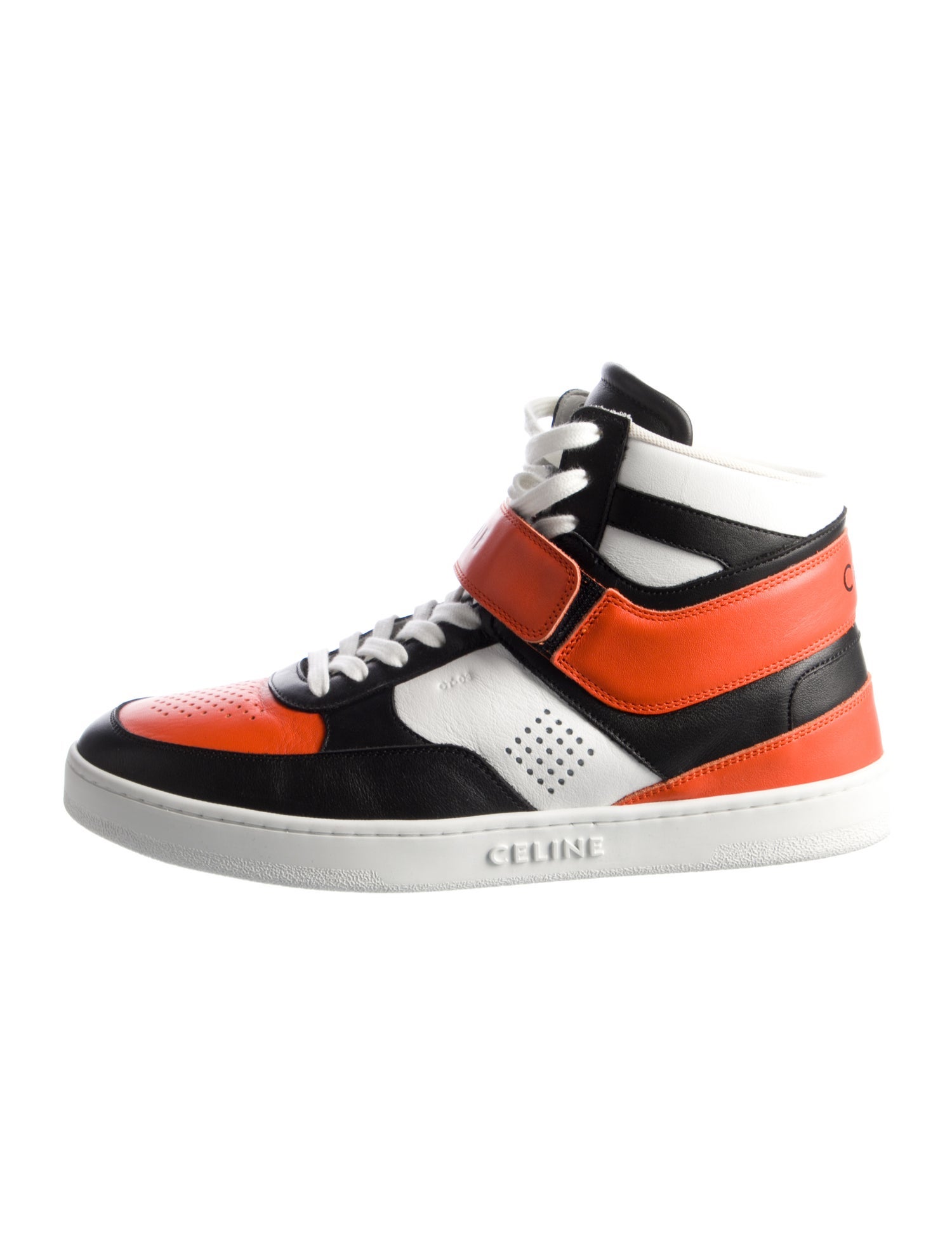 Celine Leather Colorblock Pattern Sneakers