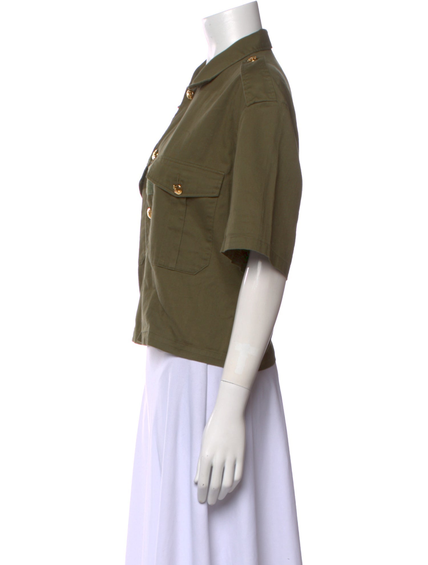 Celine Short Sleeve Button-Up Top