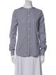 Celine Striped Mock Neck Button-Up Top