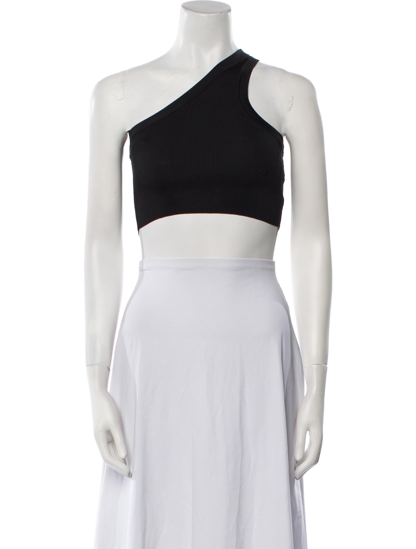 Celine Silk One-Shoulder Crop Top