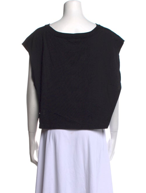 Celine Graphic Print Scoop Neck Crop Top