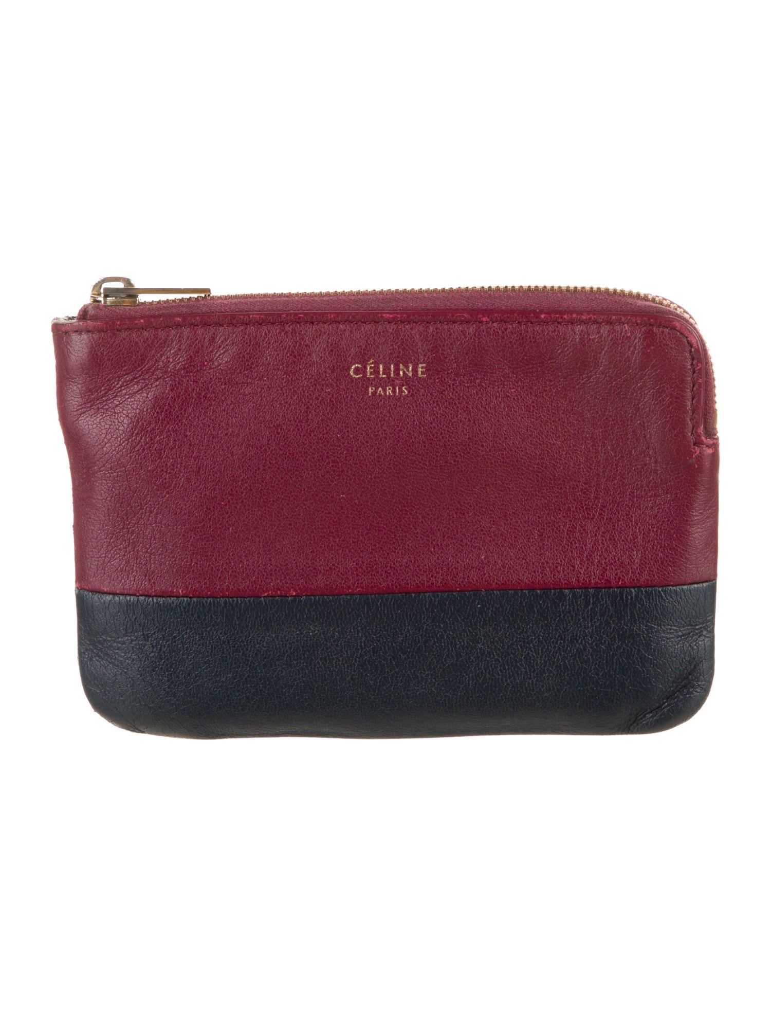 Celine Bicolor Compact Wallet w/ Key Ring