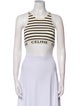 Celine Striped Crew Neck Crop Top