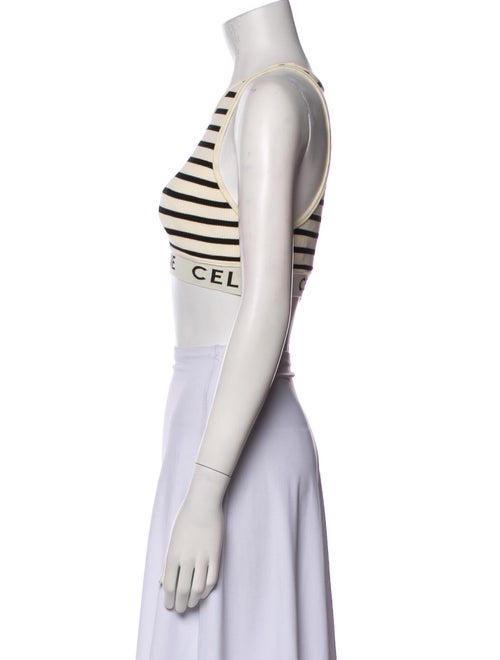 Celine Striped Crew Neck Crop Top